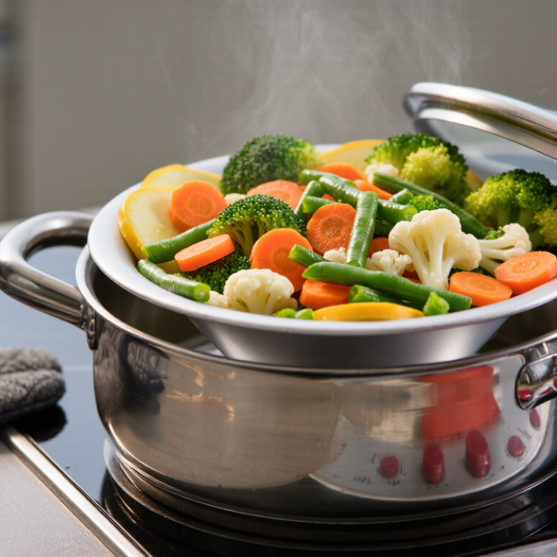 How to Steam Vegetables Without a Basket in a Stainless Pot?