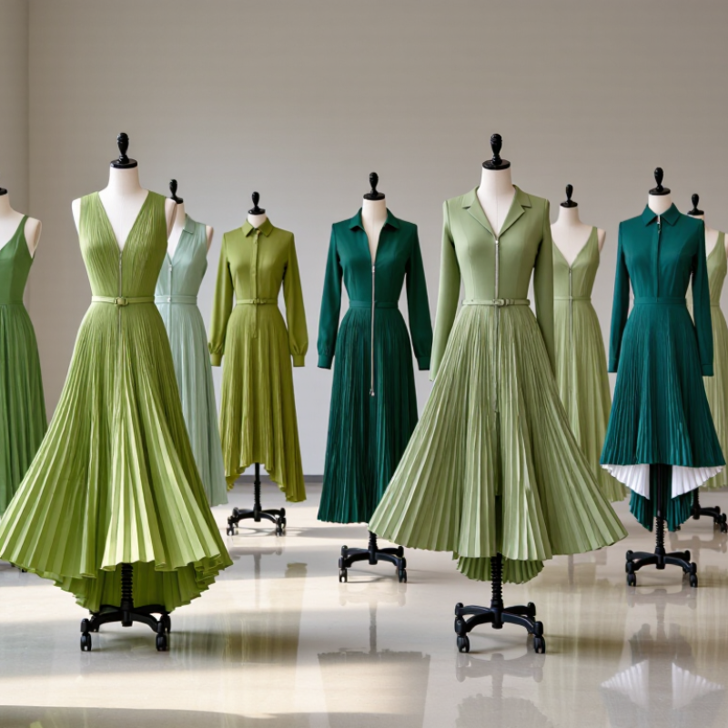 10 Best Green Pleated Dresses for Global Buyers