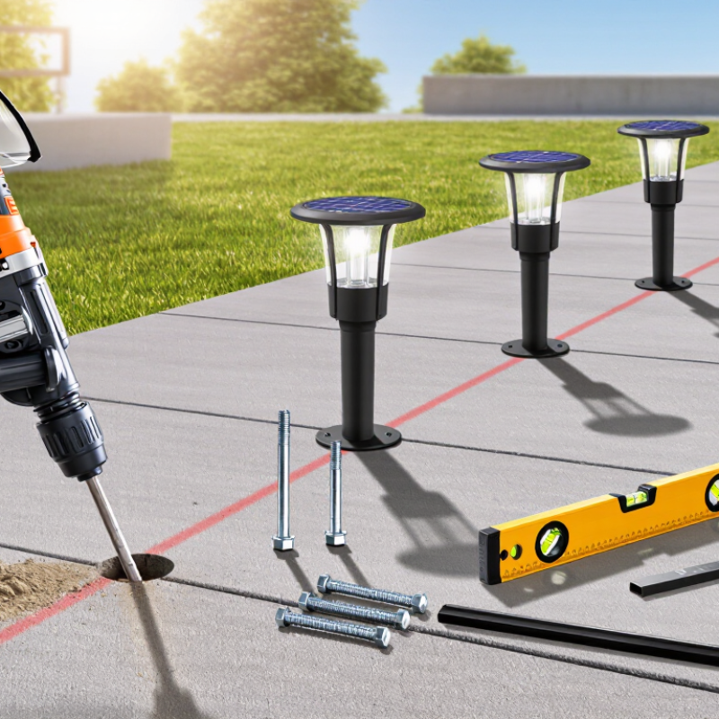 How to Install Solar Bollard Lights on Concrete?